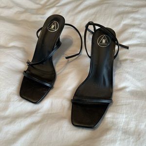 Missguided black kitten strappy heels